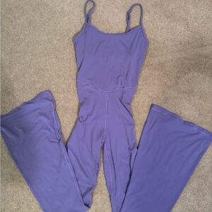 Aerie Purple Spaghetti Strap Jumpsuit with Flared Legs